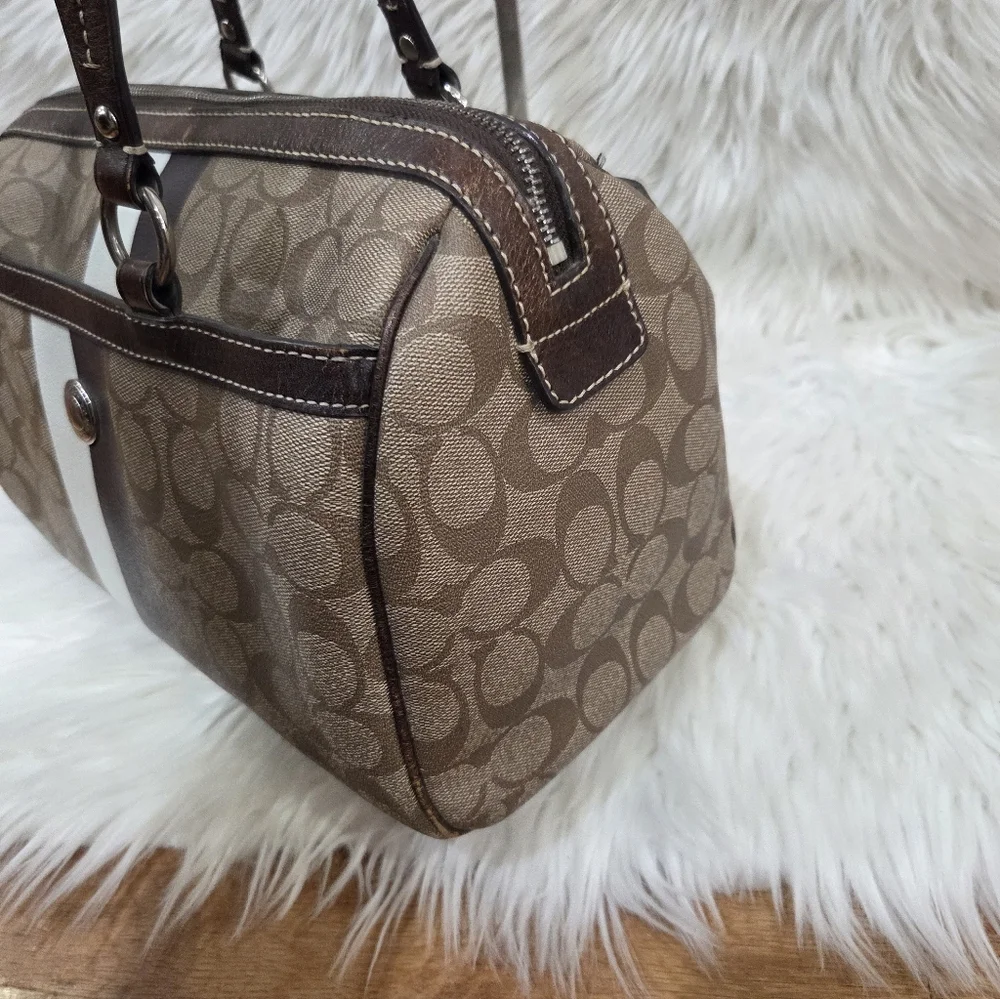 🤎▪️Coach ▪️ Heritage Stripe Signature Satchel (model F14478)  [2010 Year]